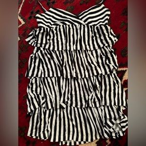 Fun Betsy Johnson stripes and ruffles mini-dress